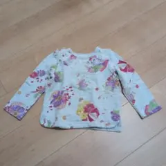 ハッカキッズ花柄グレー系トレーナー サイズ100