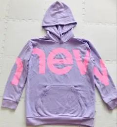 new balance ラベンダー フード付き パーカー ピンクロゴ160センチ