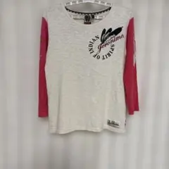 geronimo 長袖Tシャツ羽根プリント ホワイト ピンク S 【Y2K】のサムネイル