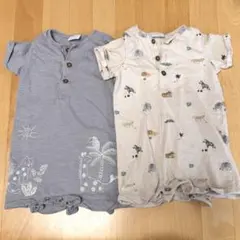 next baby ロンパース 2枚セット 68cm 半袖 アニマル柄