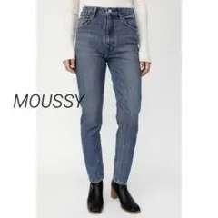 133 美品 MOUSSY ハイウエストテーパードデニムパンツ