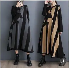 大きいサイズ レディース ロング　ワンピース　Aライン　春 秋冬 新品 長袖