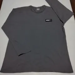 ​【美品】PUMA プーマ 長袖 Tシャツ ロンT グレー XL センターシーム
