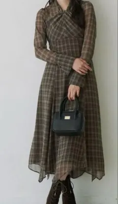 MERCURYDUO マーキュリーデュオ ツイストネックロングスリーブワンピース