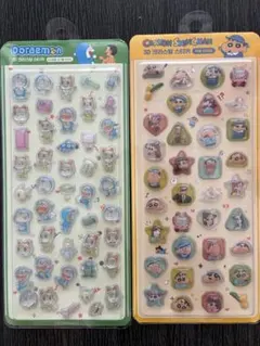 クレヨンしんちゃん　ドラえもん　硬いシール　立体シール　2枚セット