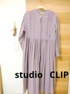 スタディオクリップ コットンボイル切替ワンピース 、ロングワンピース