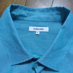GLOBAL WORK サラサラリネンイージーケアシャツ