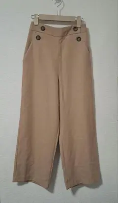 ●オペークドットクリップ フロントボタン ワイドパンツ