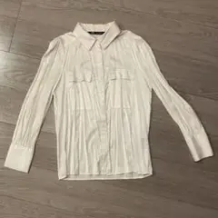 ZARA ホワイト ストライプ 長袖シャツ Sサイズ