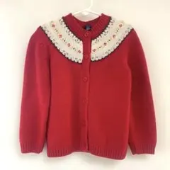 GAP 赤い編み込み模様カーディガン toddler 5years