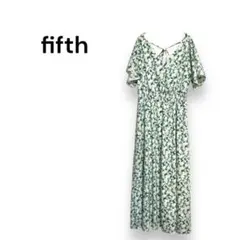 【フィフス】小花柄　ワンピース　ロング　フリル　　　ギャザー　かわいい　緑