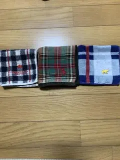ポロ・ラルフ・ローレン Gベア　チェック柄タオルハンカチ 3枚セット