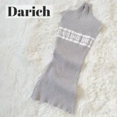 【Darich】ロゴニットワンピース ノースリーブ ハイネック グレー FREE