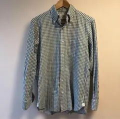 UNITED ARROWS 綿 シャツ グリーン ホワイト ギンガムチェック