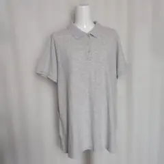 (ランズエンド] 半袖 ポロシャツ グレー シンプル