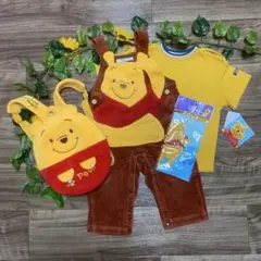 希少　ディズニー　クマのプーさん　新品シャツ　オーバーオールレトロリュックまとめ