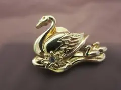 エイボン★白鳥の親子のピンブローチ（sw2)