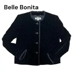Belle Bonita ブラック ジャケット ドット 黒 アウター ベロア S