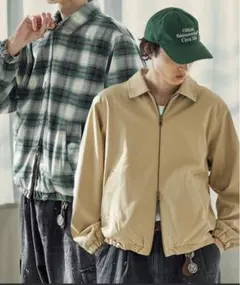 Bleme リバーシブル ダブルジップ ハリントンジャケット　ベージュ