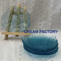 【ドリームファクトリー】ブルーグランドプレート 5枚組　＊未使用品