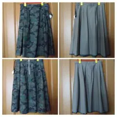 未使用タグ付き　リバーシブルフレアスカート　2way　迷彩柄　カーキ　レプシィム