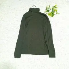 ユニクロ/UNIQLO/タートルネック/L/長袖/ニット/グリーン/カーキ