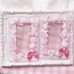 硬質ケース b8 ペア ホイップデコ ピンク リボン 量産型