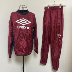 umbro♦ピステ上下セット♦Mサイズ♦ワインレッド♦ナイロン製