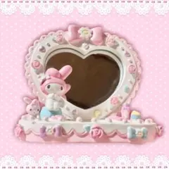 サンリオ正規品マイメロディー置き物スタンドミラー小物入れインテリア希少品レア鏡のサムネイル