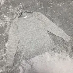 【アーヴェヴェ】（L）ニットセーター ハイゲージ ボタンデザイン リブ切り替え