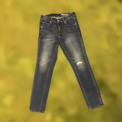 American Holic ダメージ加工 ダークブルー スキニーデニム S