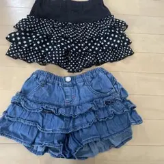 フリル付きショートパンツ 110cm 2枚セット