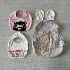 スタイセット　エプロン　ミトン　クマモン　花　くま