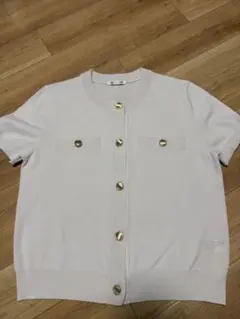 GU 半袖 ニットカーディガン ゴールドボタン L