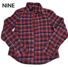 NINE チェックシャツ 長袖 フリーサイズのサムネイル