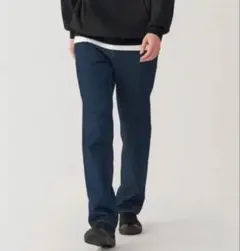無印良品　カポック混デニムストレートパンツ W29 股下70cmのサムネイル