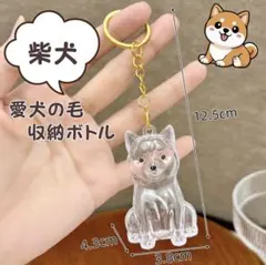 毛玉入れ キーホルダー 柴犬 けだまだま 犬の毛 収納ボトル メモリアル 毛だま