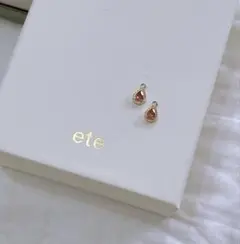 ete K10YG ピンクトルマリン ピアスチャーム