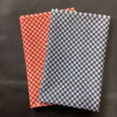 A-277和柄ブロード　端切れ生地　2枚セット　リメイク素材　市松模様