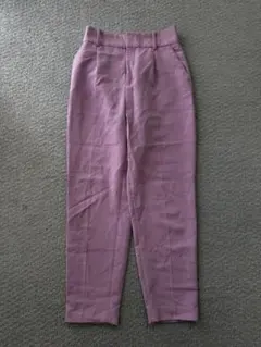 ZARA ハイウェスト パープル スラックス テーパードパンツ サイズS