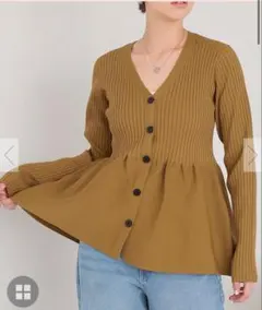 titivate 前後2wayペプラムニットトップス　キャメル　Mサイズ