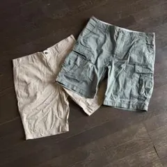 2枚組 ハーフパンツ ショートパンツ カーゴショーツ チノショーツ GU gap