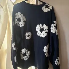 DENIM TEARS ネイビー フラワープリント トレーナー