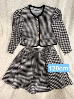 120cm 入学式 卒園式 ギンガムチェック フォーマルセットアップ