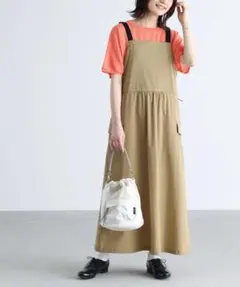 おしゃれウォーカー　UVカット ジャンパースカート　ベージュ　M-Lのサムネイル