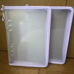 ダイソー 6リングファイル A5パープル　2冊 シール帳 大人気