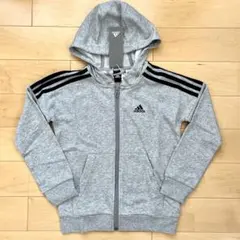 アディダス adidas ジップパーカー 灰色 キッズ 140cm ☆新品未使用