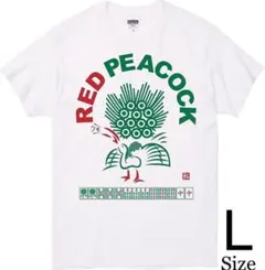 紅孔雀 Tシャツ 白/ホワイトLサイズイーソー 索子 ソーズ 麻雀牌ピーコック