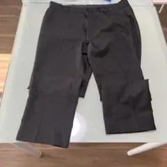 黒 スラックス センタープレス ジッパー付きのサムネイル