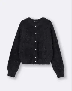 GU シャイニークルーネックカーディガン ブラック Ｓサイズ